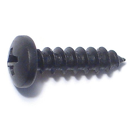 Midwest Fastener Sheet Metal Screw, #10 x 3/4 in, Black Steel Pan Head Phillips Drive, 15 PK 79414